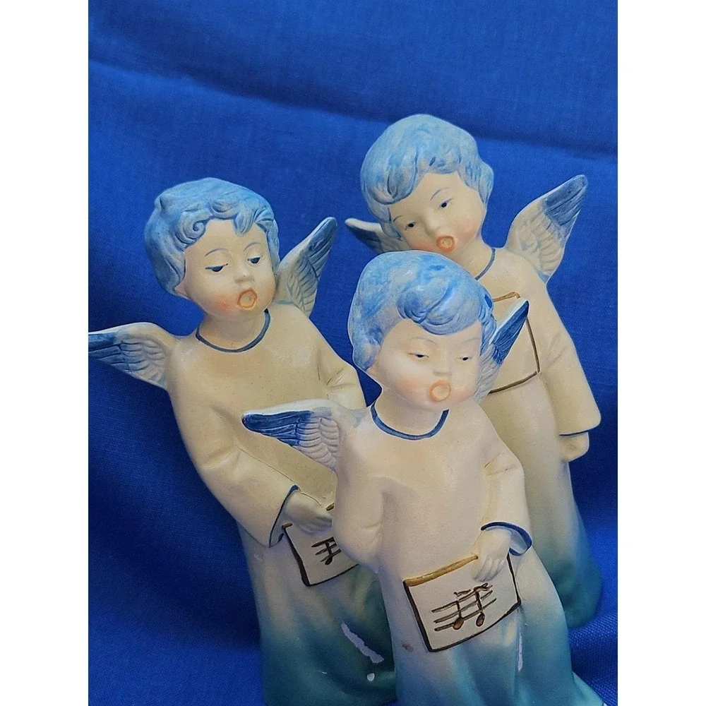 Vintage MCM Christmas Angel Set Singing Choir 7